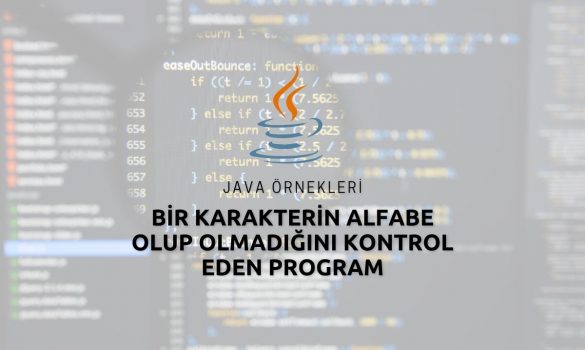 Java Bir Karakterin Alfabe Olup Olmadığını Kontrol Eden Program